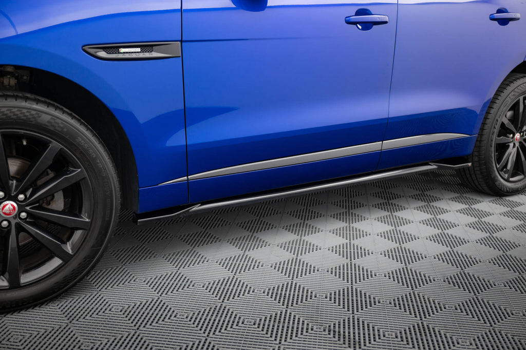 Maxton Design Street+ Seitenschweller Leisten passend für Jaguar F-Pace R-Sport X761 Facelift schwarz Hochglanz