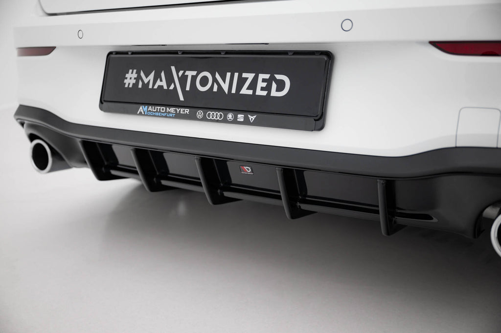 Maxton Design Diffusor Heck Ansatz V.3 passend für VW Golf GTI Mk8 schwarz Hochglanz