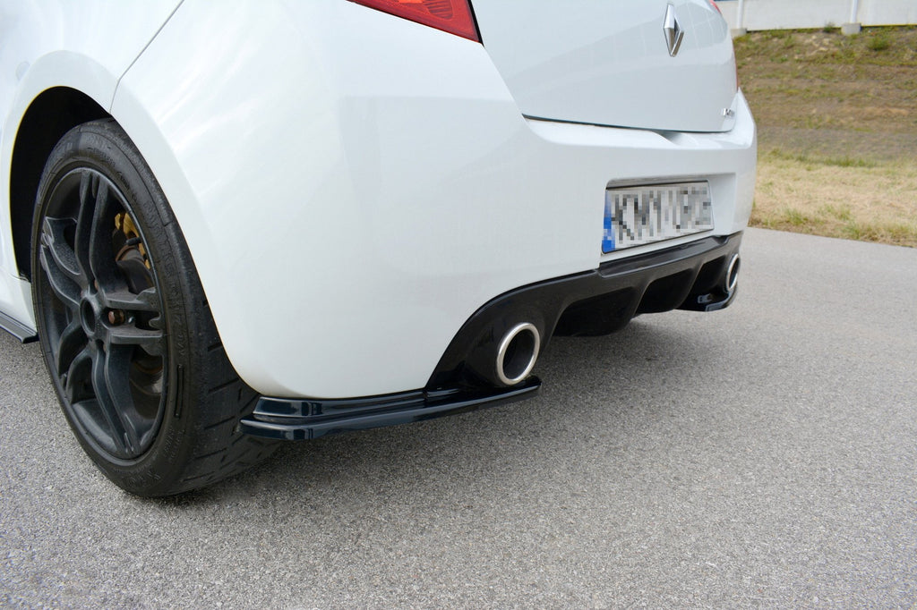 Maxton Design Heck Ansatz Flaps Diffusor passend für RENAULT CLIO MK3 RS FACELIFT schwarz Hochglanz