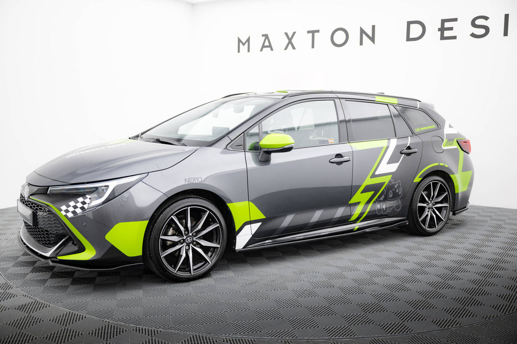 Maxton Design Street+ Seitenschweller Leisten passend für Toyota Corolla GR Sport Touring Sports XII schwarz Hochglanz