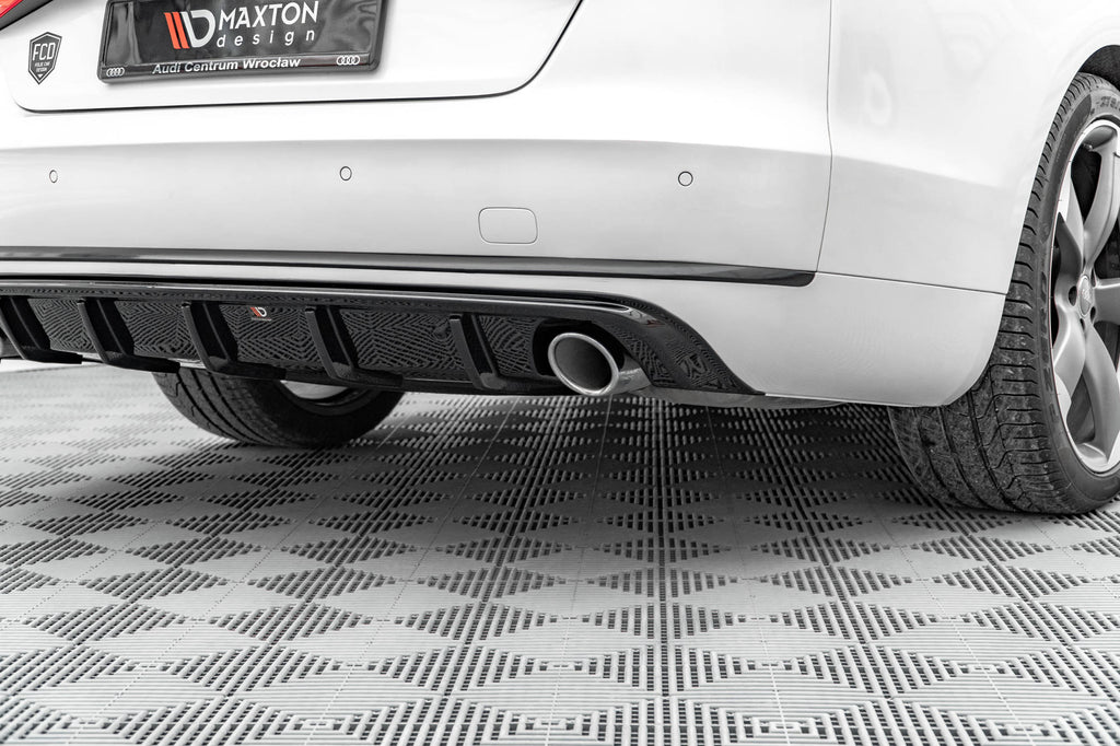 Maxton Design Diffusor Heck Ansatz passend für Audi A8 D4 schwarz Hochglanz
