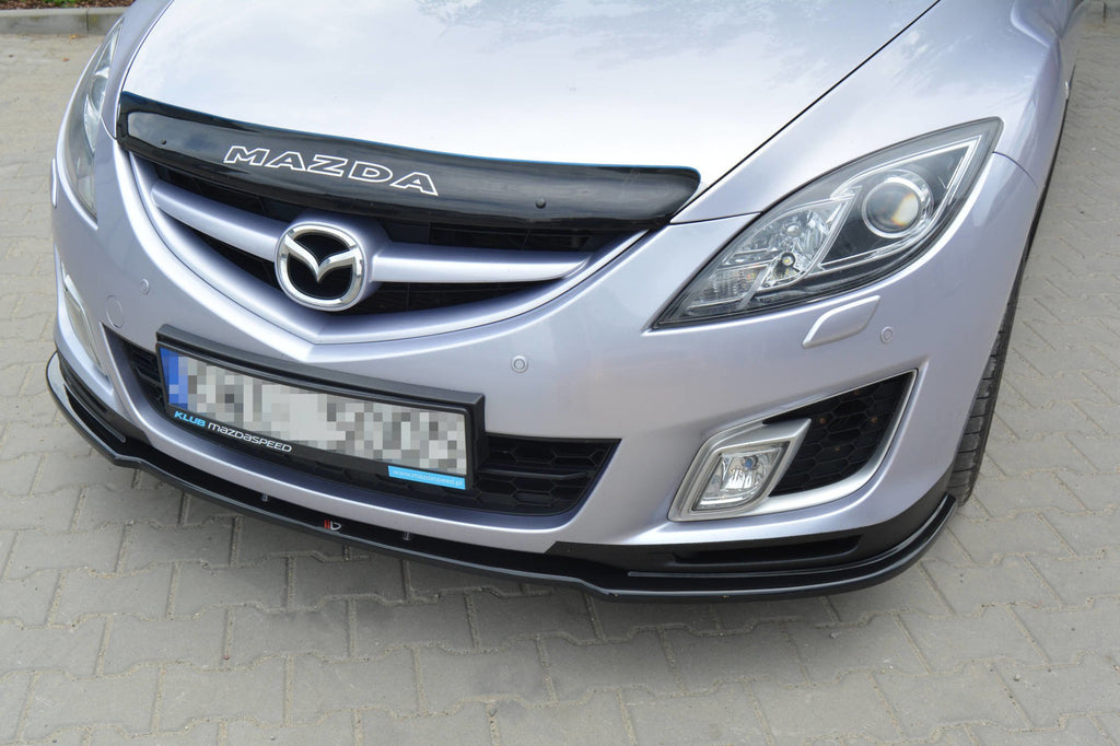 Maxton Design Street+ Spoilerlippe Front Ansatz passend für MAZDA 6 MK2 SPORT HATCH (GH-SERIES) vor Facelift schwarz Hochglanz