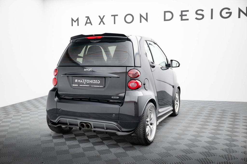 Maxton Design Street+ Mittlerer Diffusor RACE passend für Brabus Smart Fortwo C451 Facelift schwarz Hochglanz