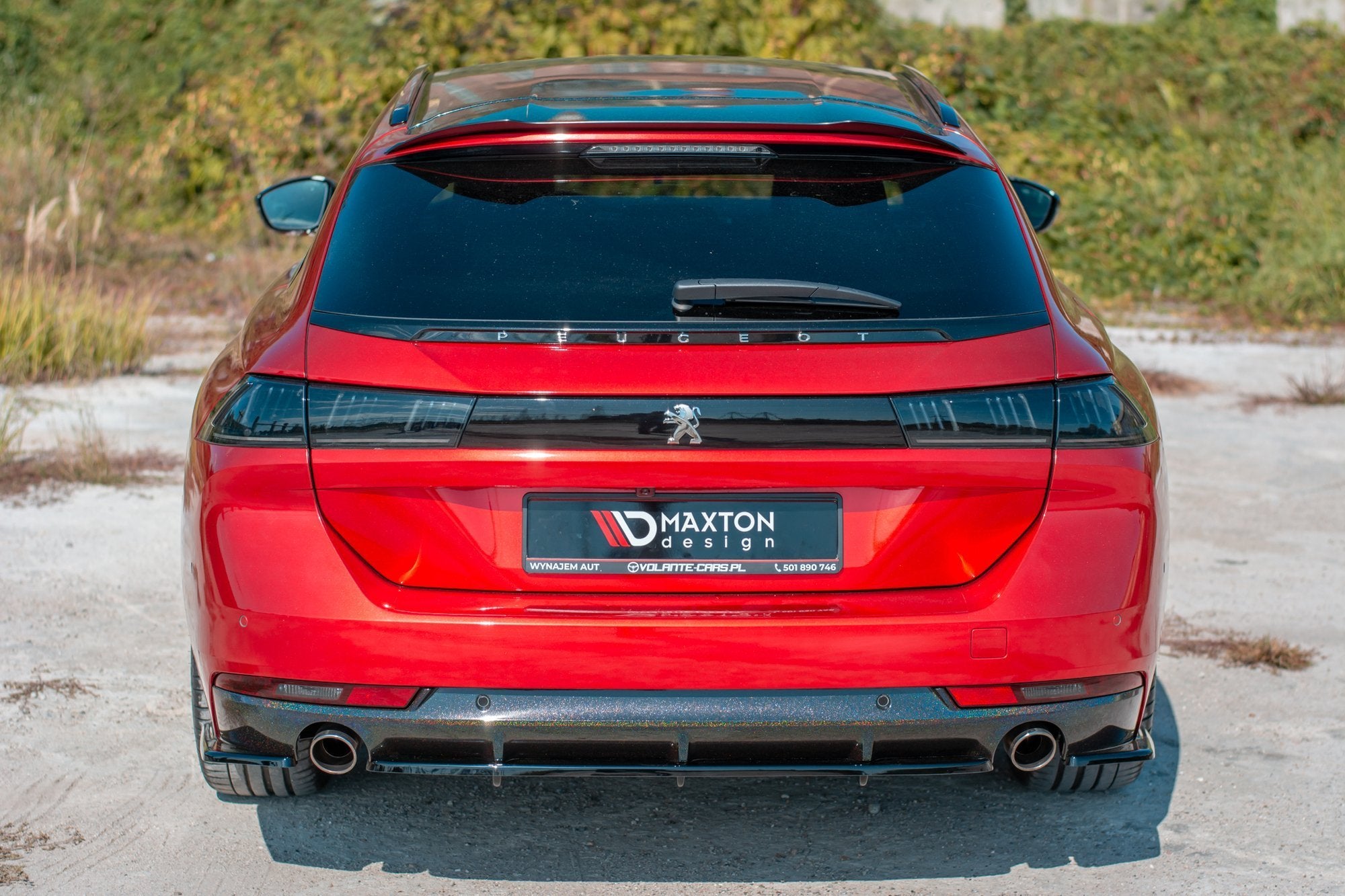 Maxton Design Mittlerer Diffusor Heck Ansatz für(mit einem vertikalem balken) Peugeot 508 SW Mk2 Carbon Look