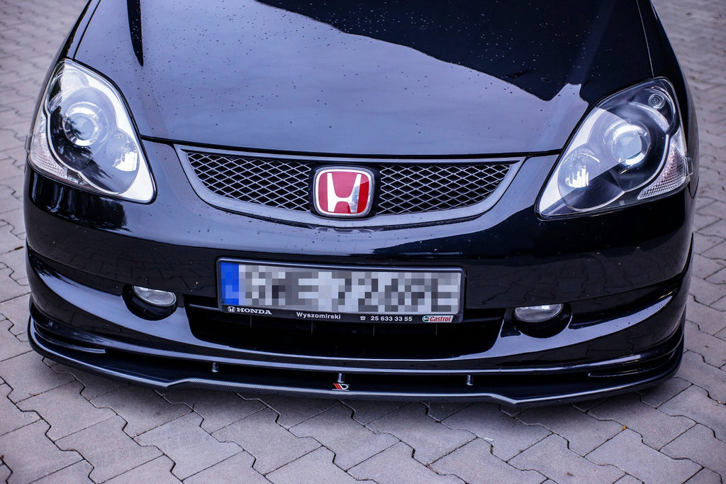 Maxton Design Street+ Spoilerlippe Front Ansatz V.1 passend für HONDA CIVIC EP3 (MK7) TYPE-R/S FACELIFT schwarz Hochglanz