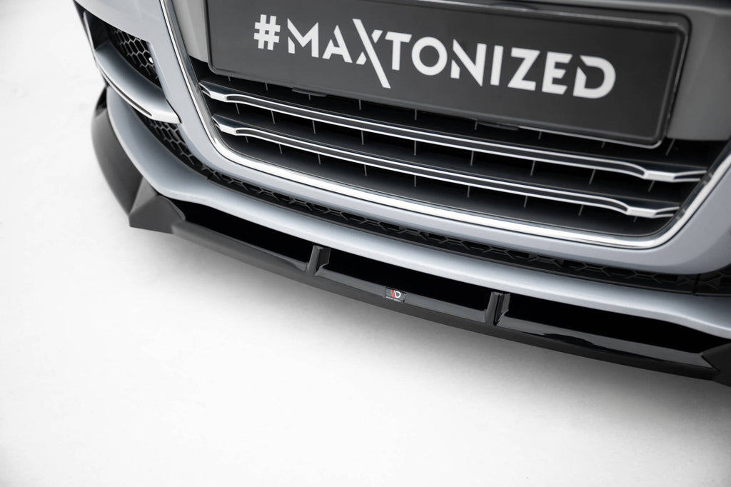 Maxton Design Street+ Spoilerlippe Front Ansatz V.3 passend für Audi TT S / TT S-Line 8J Facelift schwarz Hochglanz