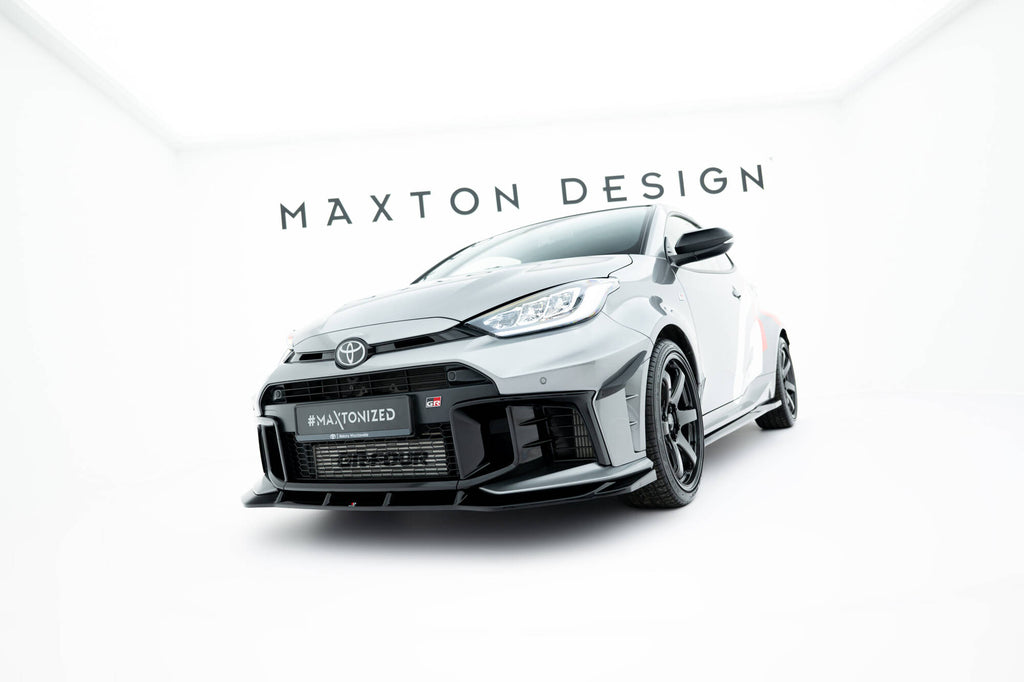 Maxton Design Street+ Spoilerlippe Front Ansatz V.1 passend für Toyota GR Yaris Mk4 Facelift schwarz Hochglanz