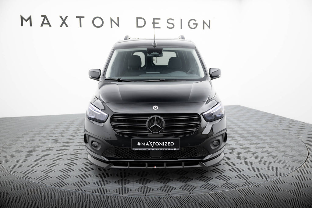 Maxton Design Street+ Spoilerlippe Front Ansatz passend für Mercedes-Benz T W420 schwarz Hochglanz