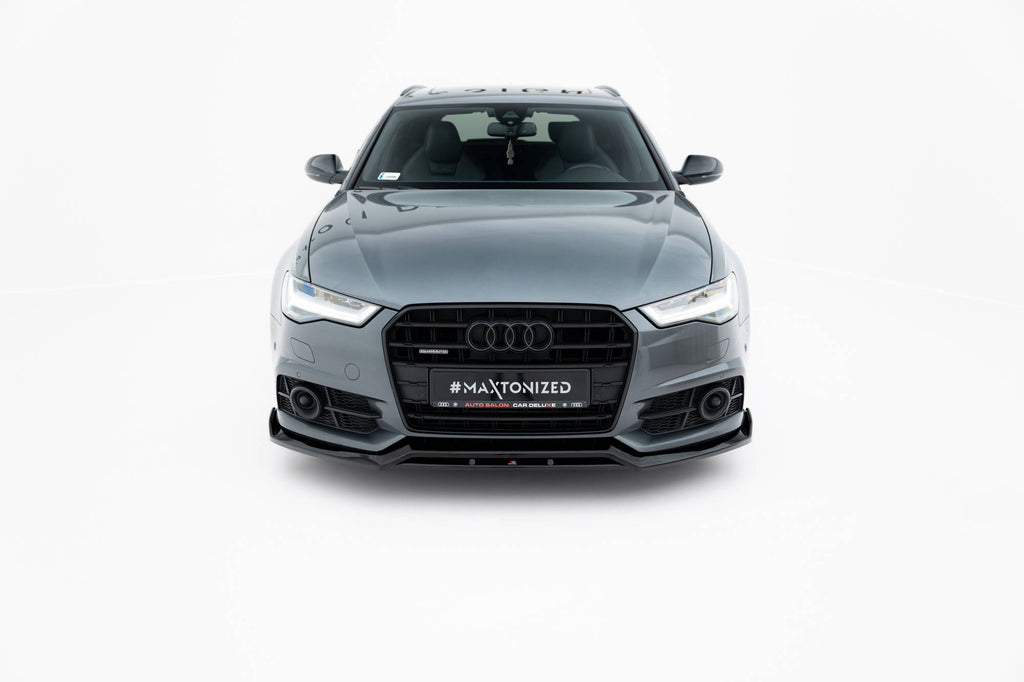 Maxton Design Street+ Spoilerlippe Front Ansatz V.3 passend für Audi A6 / A6 C7 S-line/ S6 C7 Facelift schwarz Hochglanz
