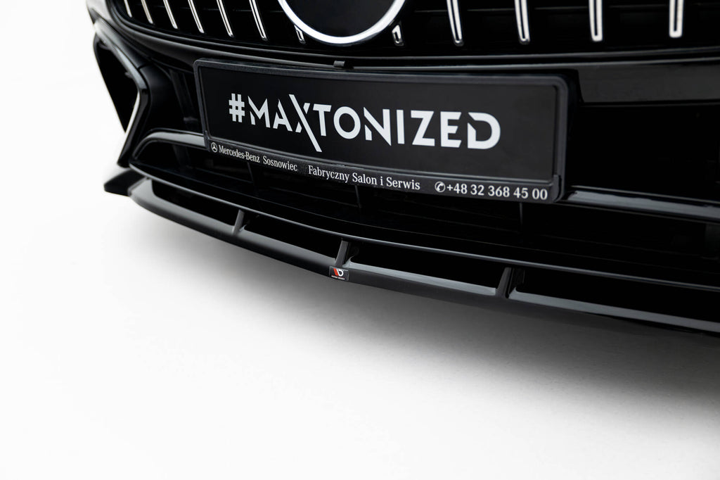 Maxton Design Street+ Spoilerlippe Front Ansatz passend für Mercedes-AMG SL 63 R232 schwarz Hochglanz