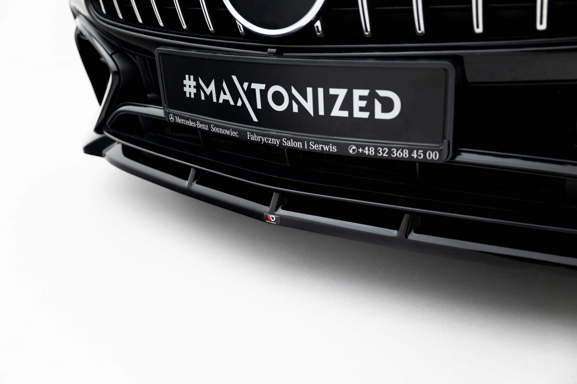 Maxton Design Street+ Spoilerlippe Front Ansatz passend für Mercedes-AMG SL 63 R232 schwarz Hochglanz