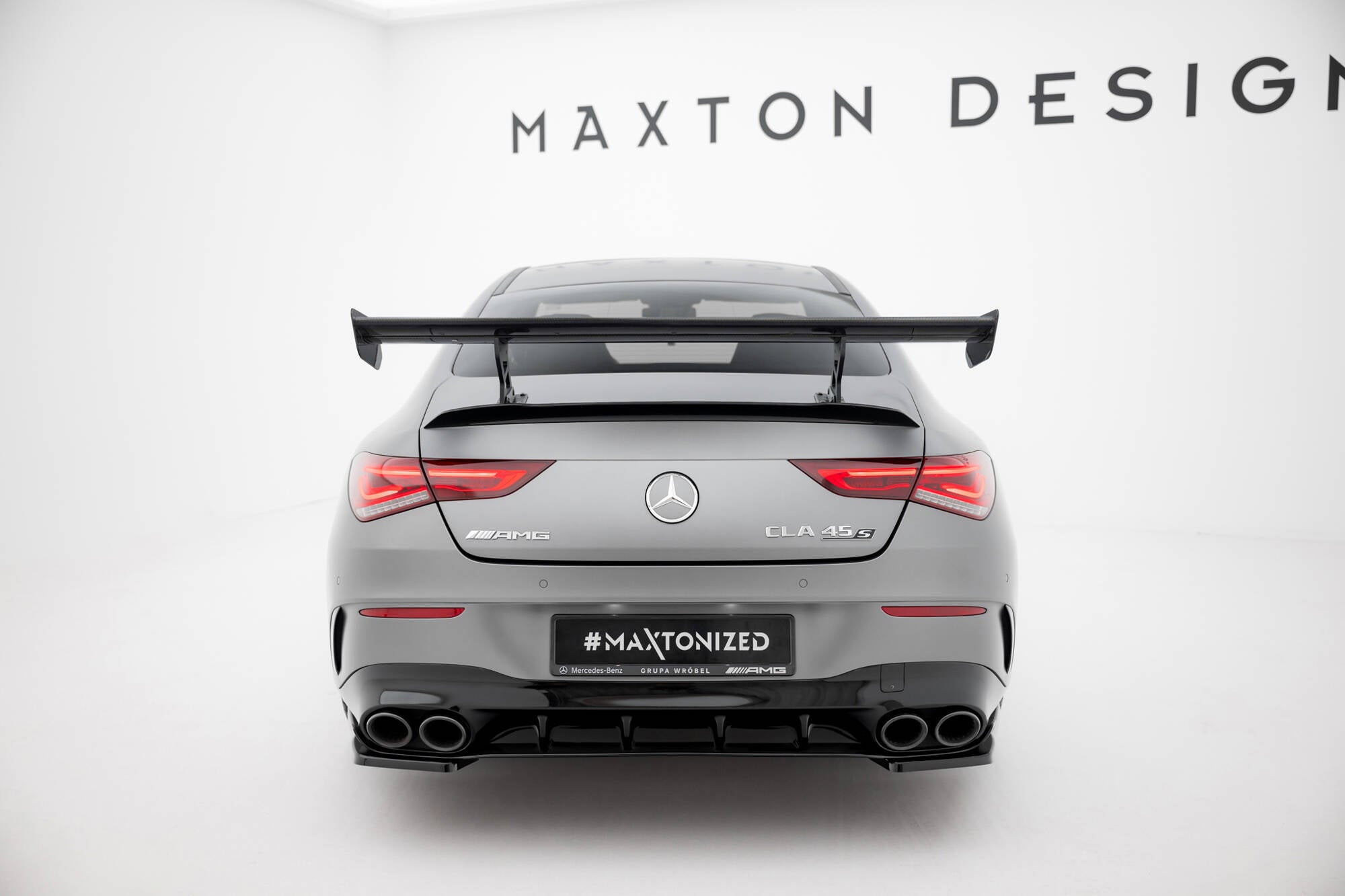 Maxton Design Carbon Spoiler With Internal Brackets Uprights Mercedes-Benz CLA Coupe C118 / C118 Facelift für Mercedes-Benz CLA C118