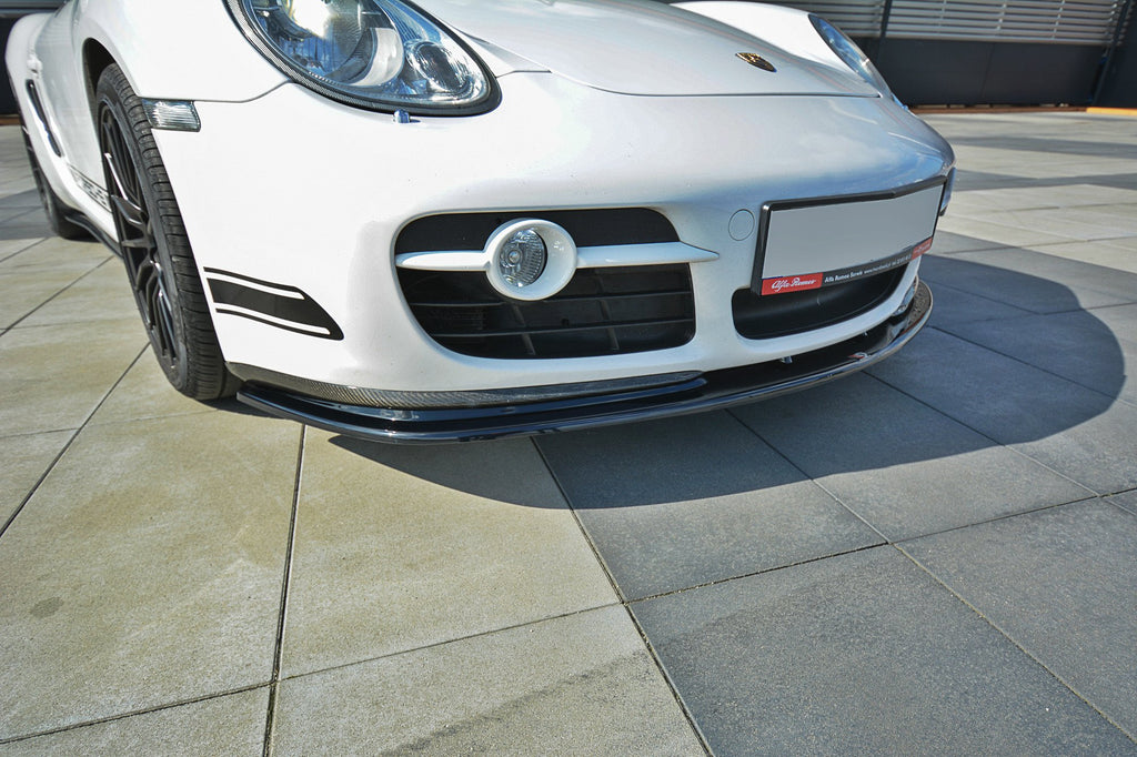 Maxton Design Street+ Spoilerlippe Front Ansatz V.2 passend für PORSCHE CAYMAN S 987C schwarz Hochglanz