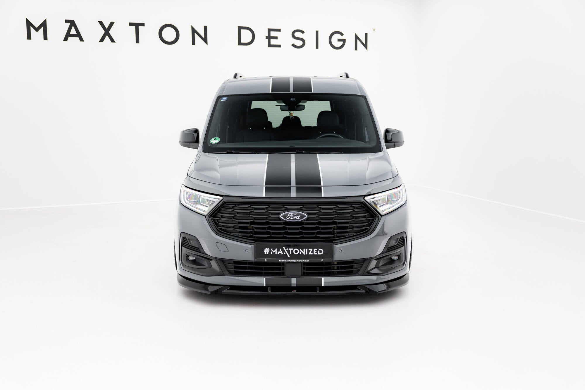Maxton Design Street+ Spoilerlippe Front Ansatz passend für Ford Transit Connect Mk3 schwarz Hochglanz