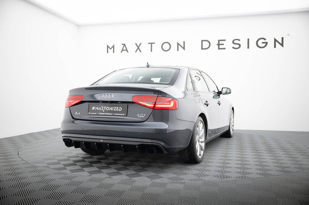 Maxton Design Diffusor Heck Ansatz passend für Audi A4 B8 Facelift (Einzelauspuff li. re.)