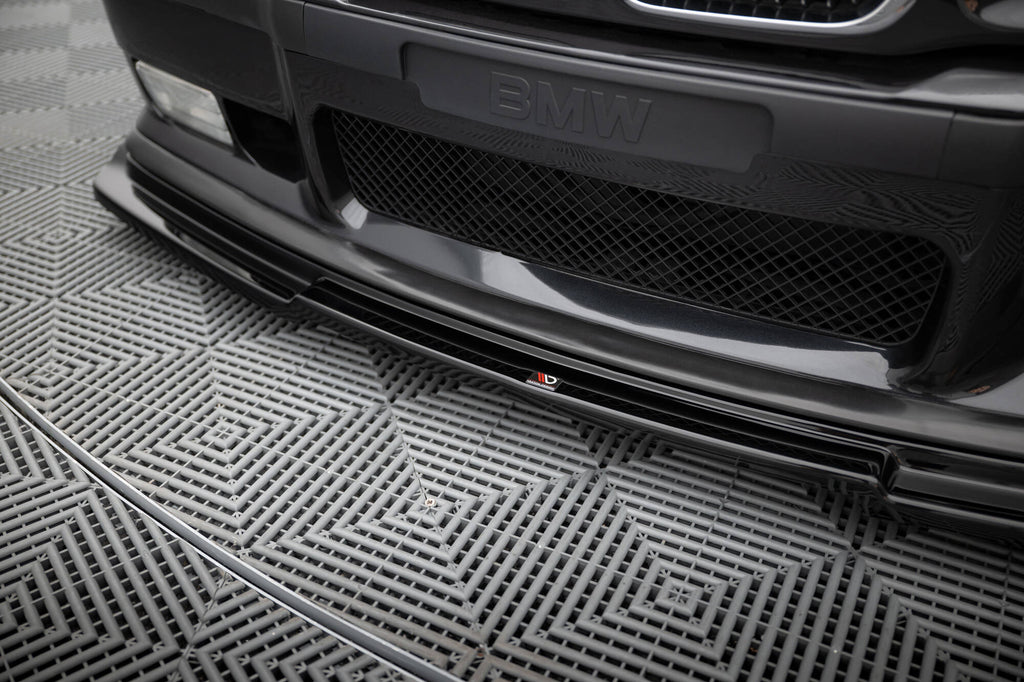 Maxton Design Street+ Spoilerlippe Front Ansatz V.1 passend für BMW M3 / 3 M-Paket Coupe / Cabrio E36 schwarz Hochglanz