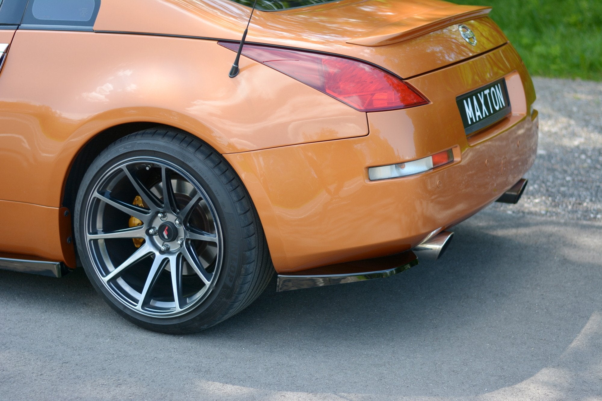 Maxton Design Heck Ansatz Flaps Diffusor passend fürNissan 350Z schwarz Hochglanz für Nissan 350Z