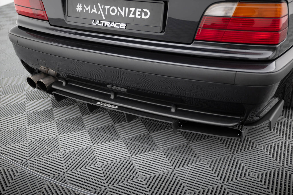 Maxton Design Diffusor Heck Ansatz passend für Heckschürze passend für BMW M3 / 3 M-Paket Coupe / Cabrio E36