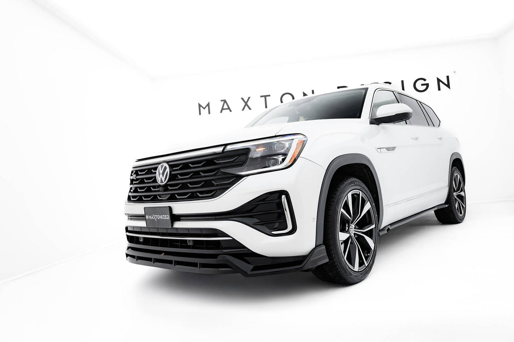 Maxton Design Street+ Spoilerlippe Front Ansatz passend für VW Atlas R-Line Mk1 Facelift 2 schwarz Hochglanz