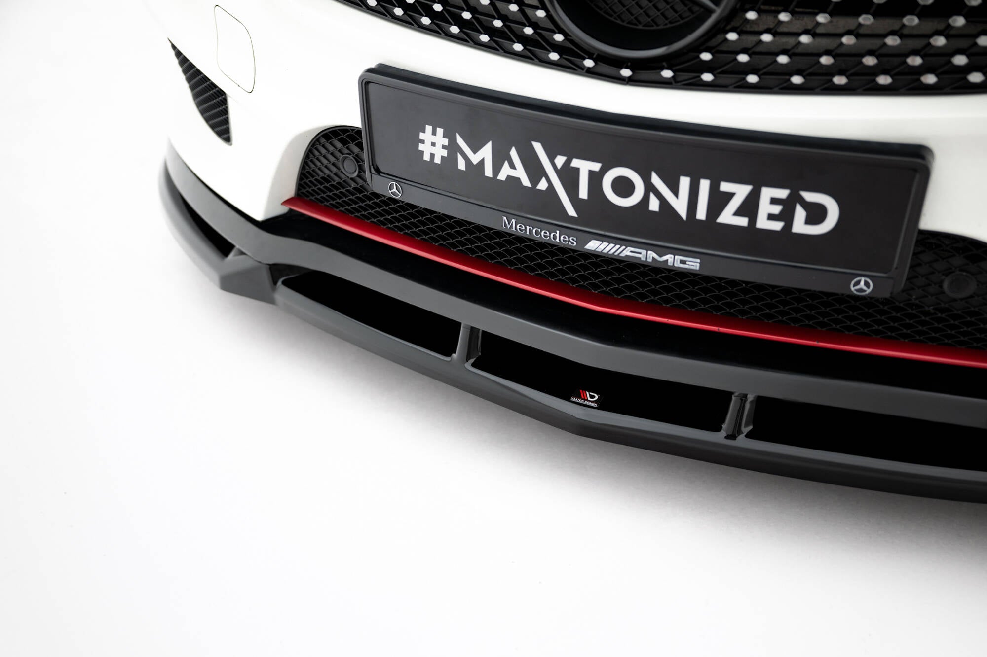 Maxton Design Street+ Spoilerlippe Front Ansatz passend für Mercedes-Benz CLA AMG-Line C117 schwarz Hochglanz