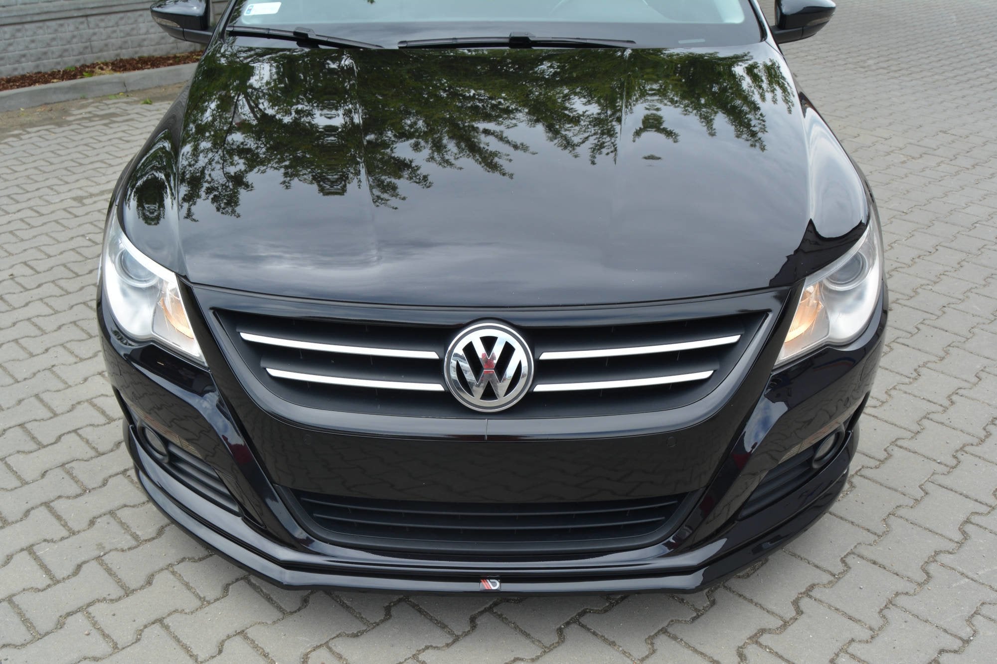 Maxton Design Street+ Spoilerlippe Front Ansatz V.2 passend für VW PASSAT CC STANDARD schwarz Hochglanz