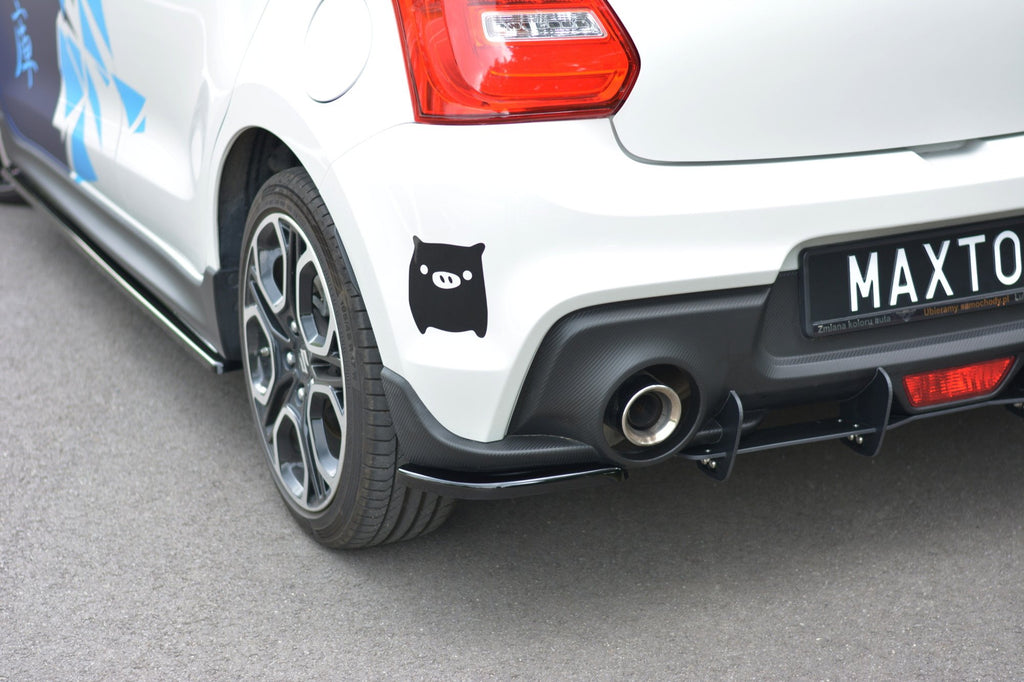 Maxton Design Heck Ansatz Flaps Diffusor passend für Suzuki Swift Mk6 schwarz Hochglanz