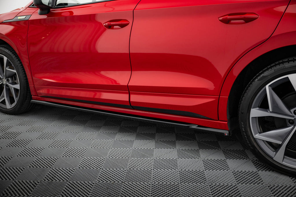 Maxton Design Street+ Seitenschweller Leisten passend für Skoda Enyaq Coupe iV RS schwarz Hochglanz