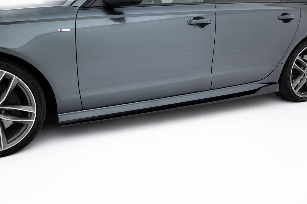 Maxton Design Street+ Seitenschweller Leisten V.2 passend für Audi A6 / A6 C7 S-line/ S6 C7 Facelift schwarz Hochglanz