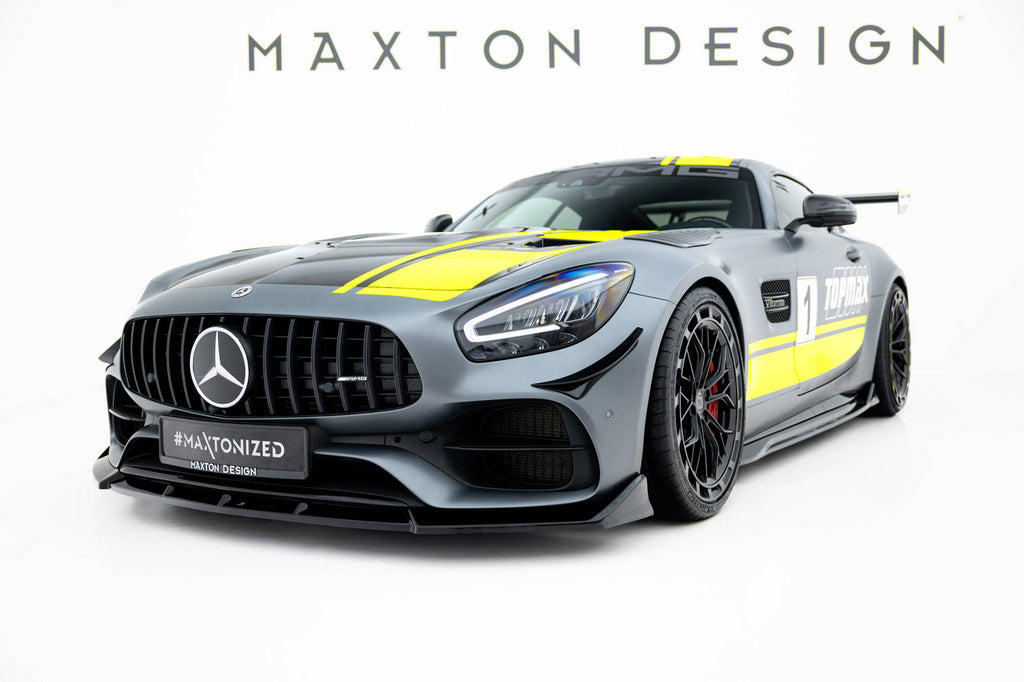 Maxton Design Street+ Spoilerlippe Front Ansatz passend für Mercedes-AMG GT C C190 Facelift schwarz Hochglanz