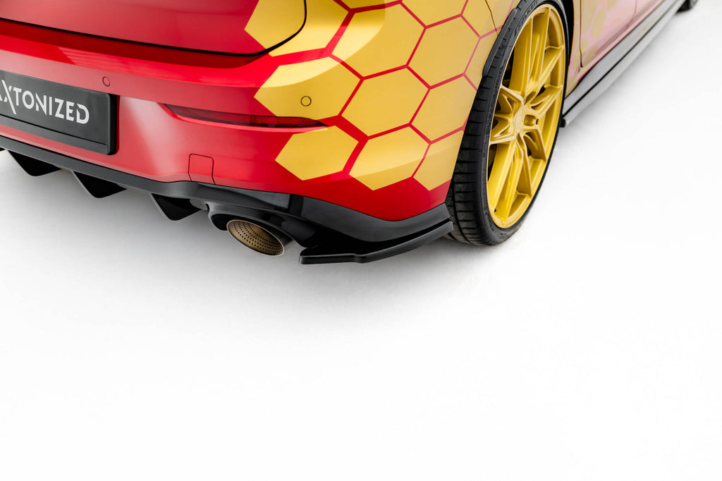 Maxton Design Heck Ansatz Flaps Diffusor V.2 passend für VW Golf GTI Clubsport Mk8 Facelift schwarz Hochglanz