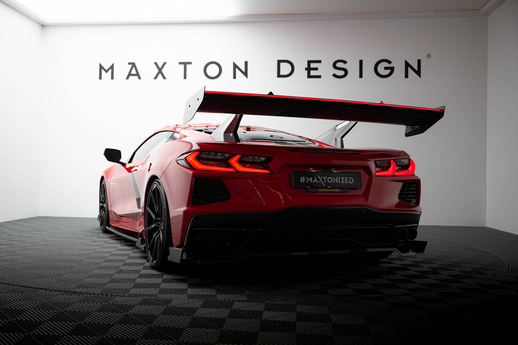 Maxton Design Carbon Spoiler + LED Chevrolet Corvette C8 für Chevrolet Corvette C8