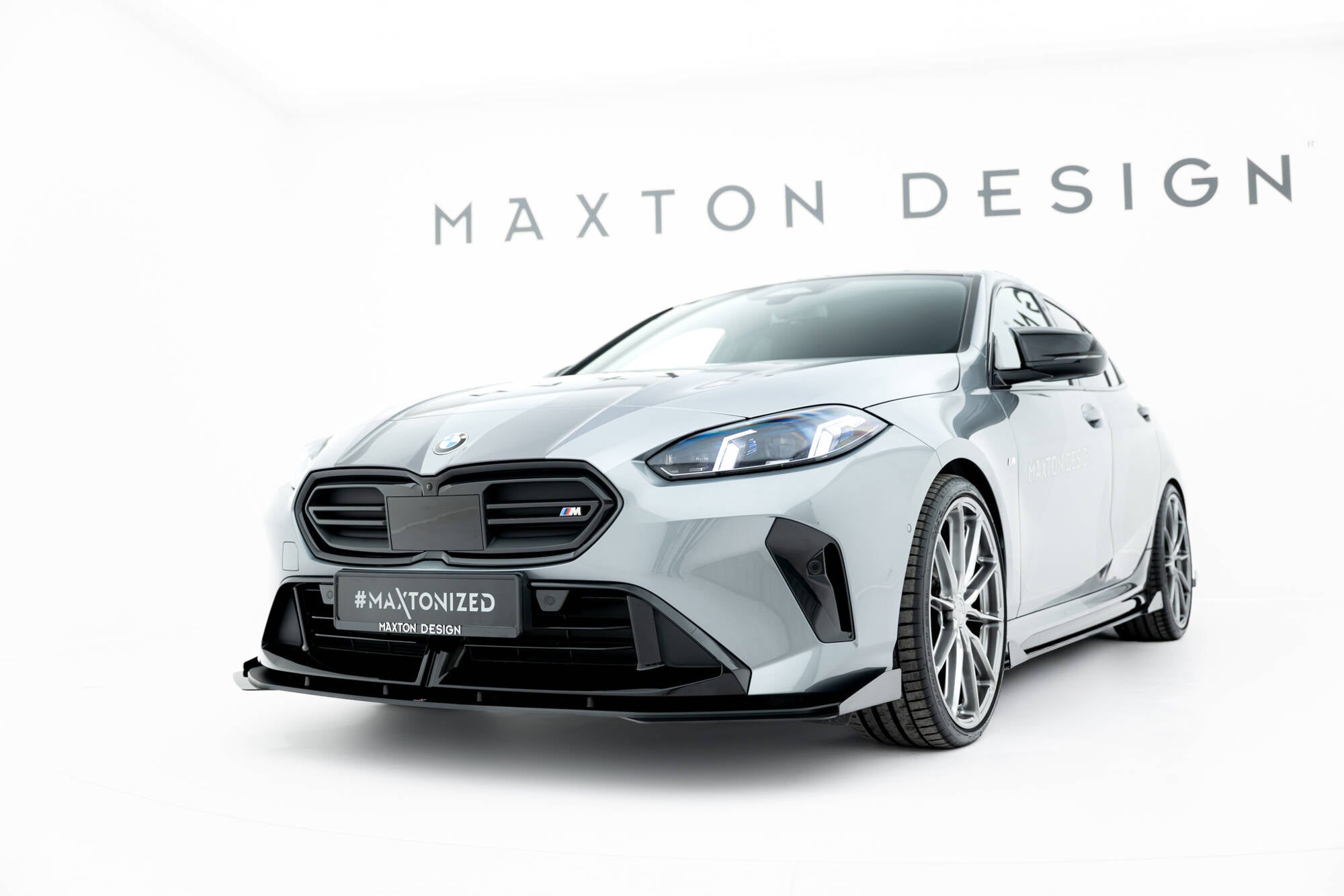 Maxton Design Street Pro Street+ Spoilerlippe Front Ansatz + Flaps passend für BMW 2 M-Paket / M235i Gran Coupe F74 schwarz Hochglanz