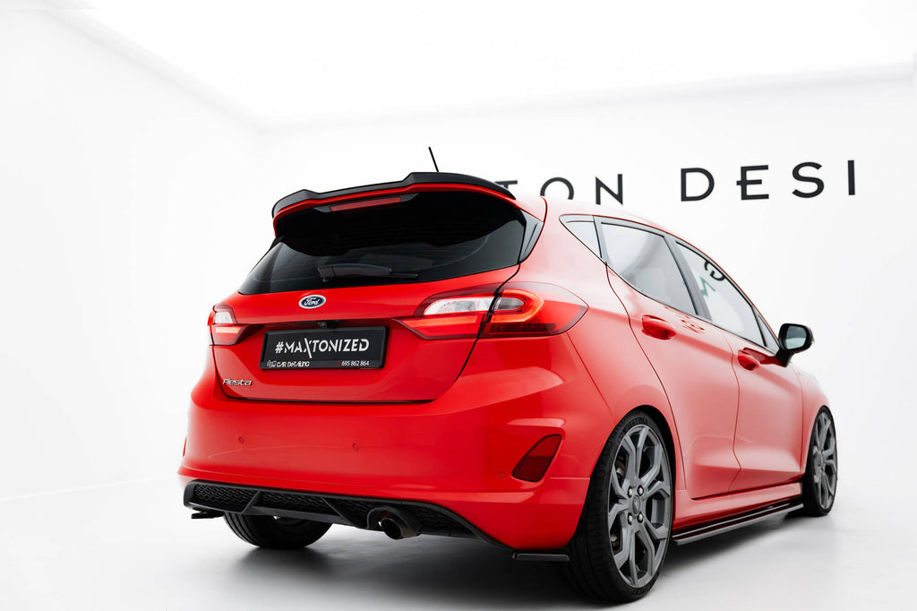 Maxton Design Spoiler CAP V.2 passend für Ford Fiesta Mk8 ST / ST-Line schwarz Hochglanz