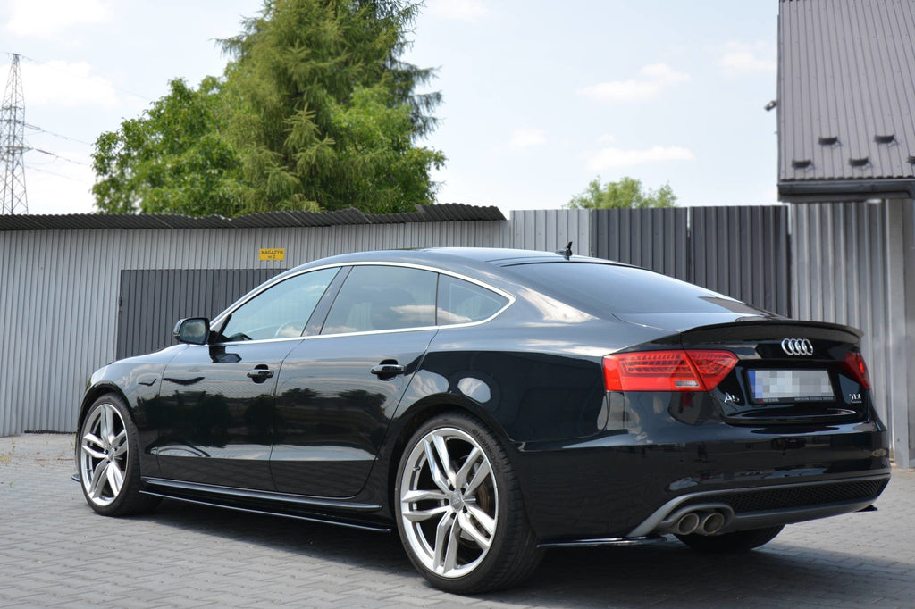 Maxton Design Spoiler CAP passend für Audi A5 Sportback S-Line 8T Facelift schwarz Hochglanz