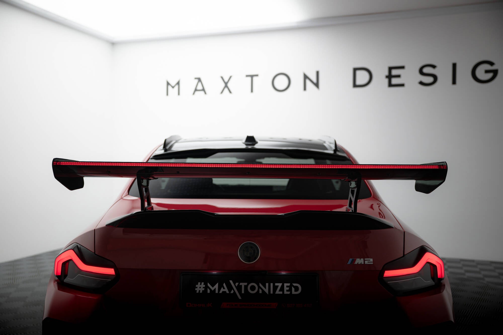 Maxton Design Carbon Spoiler With Internal Brackets Uprights + LED BMW M2 G87 für BMW M2 G87