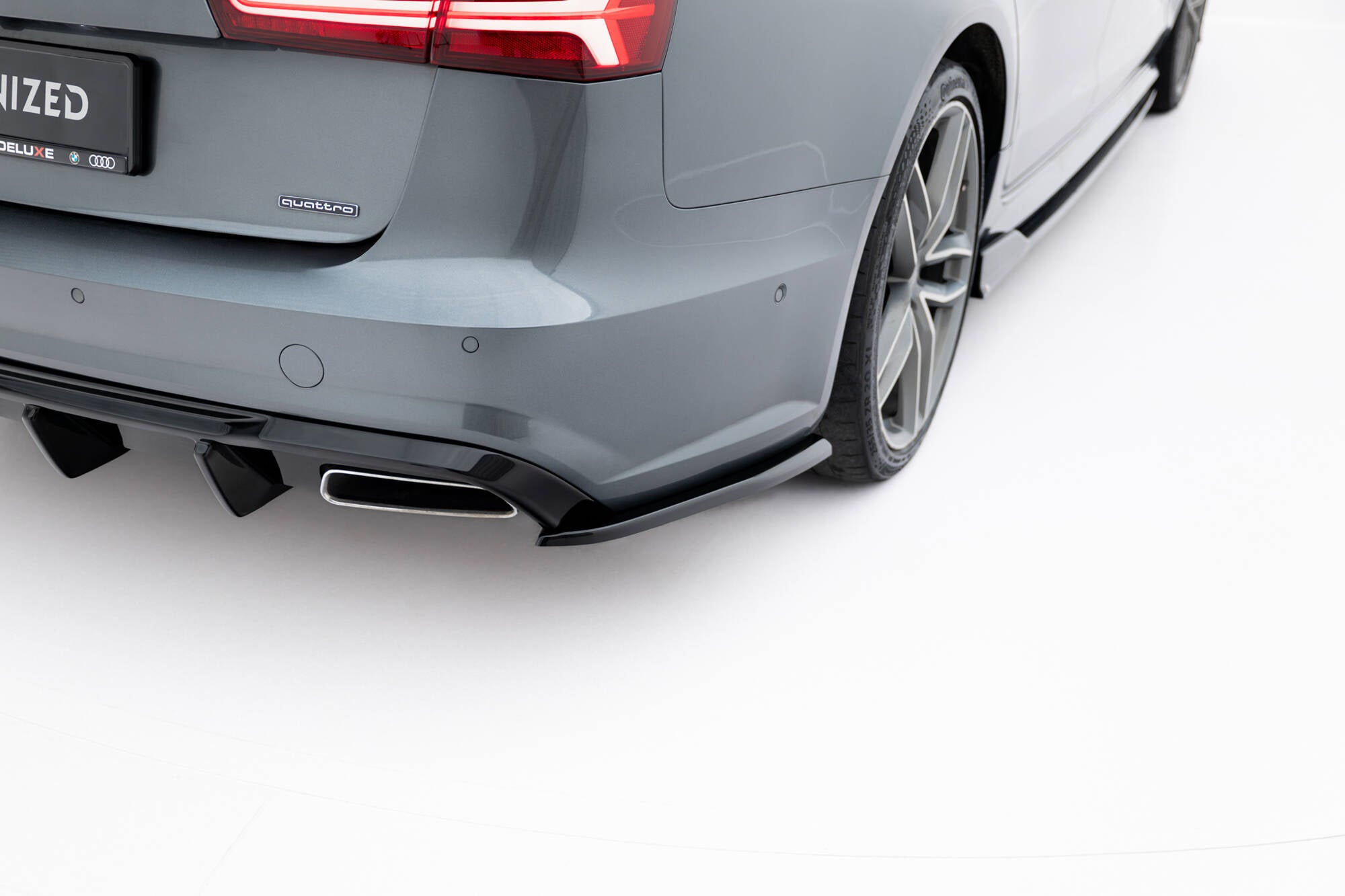 Maxton Design Heck Ansatz Flaps Diffusor V.3 passend für Audi S6 / A6 S-Line / A6 C7 FL schwarz Hochglanz