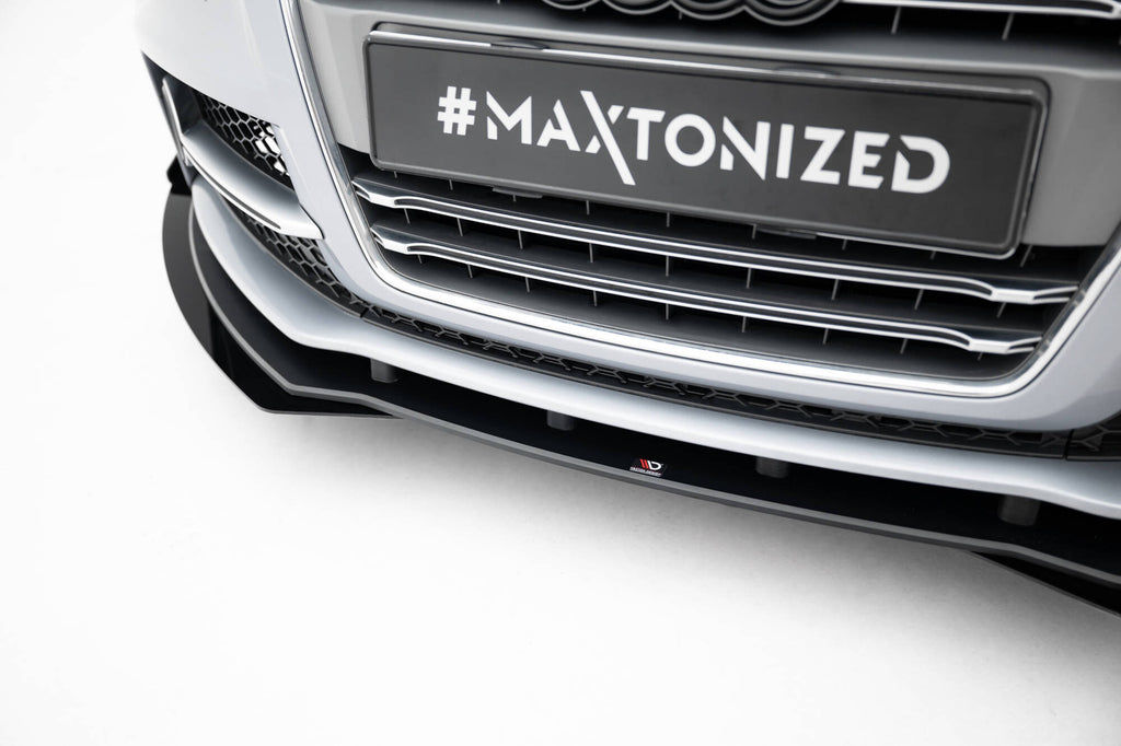 Maxton Design Street Pro Street+ Spoilerlippe Front Ansatz + Flaps passend für Audi TT S / TT S-Line 8J Facelift schwarz Hochglanz