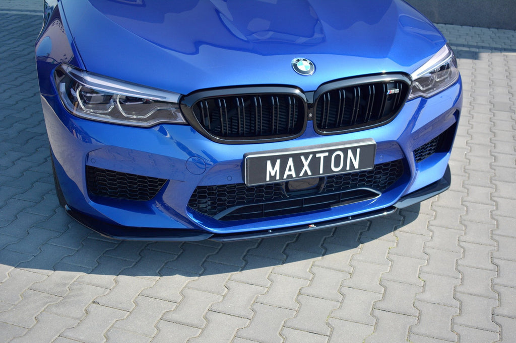 Maxton Design Street+ Spoilerlippe Front Ansatz V.2 passend für BMW M5 F90 schwarz Hochglanz