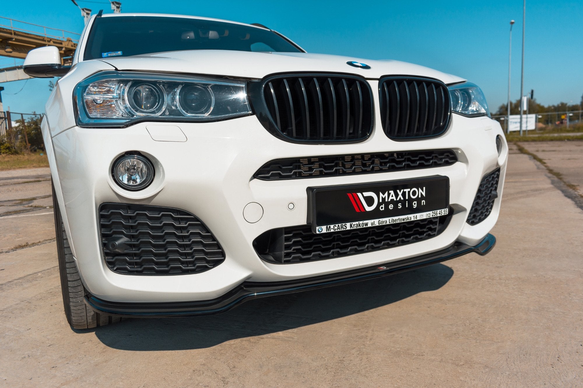 Maxton Design Street+ Spoilerlippe Front Ansatz passend für BMW X3 M-Paket F25 Facelift schwarz Hochglanz
