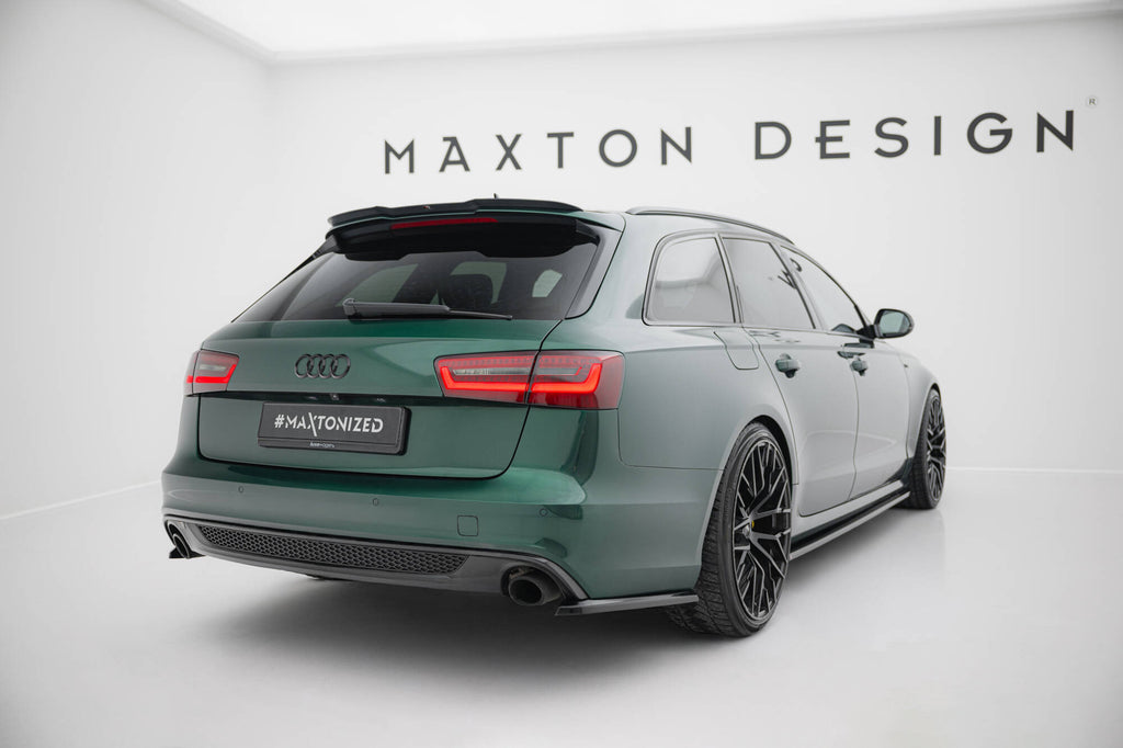 Maxton Design Heck Ansatz Flaps Diffusor V.2 passend für Audi A6 S-line Avant C7 schwarz Hochglanz