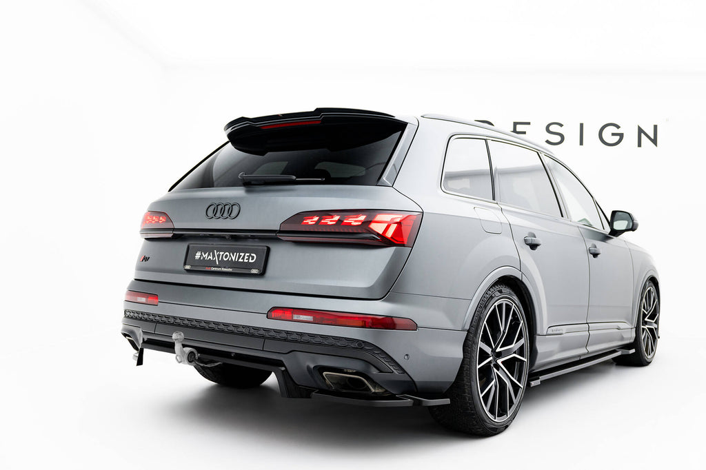 Maxton Design Street+ Mittlerer Diffusor RACE passend für Audi Q7 S-Line Mk2 Facelift 2 schwarz Hochglanz