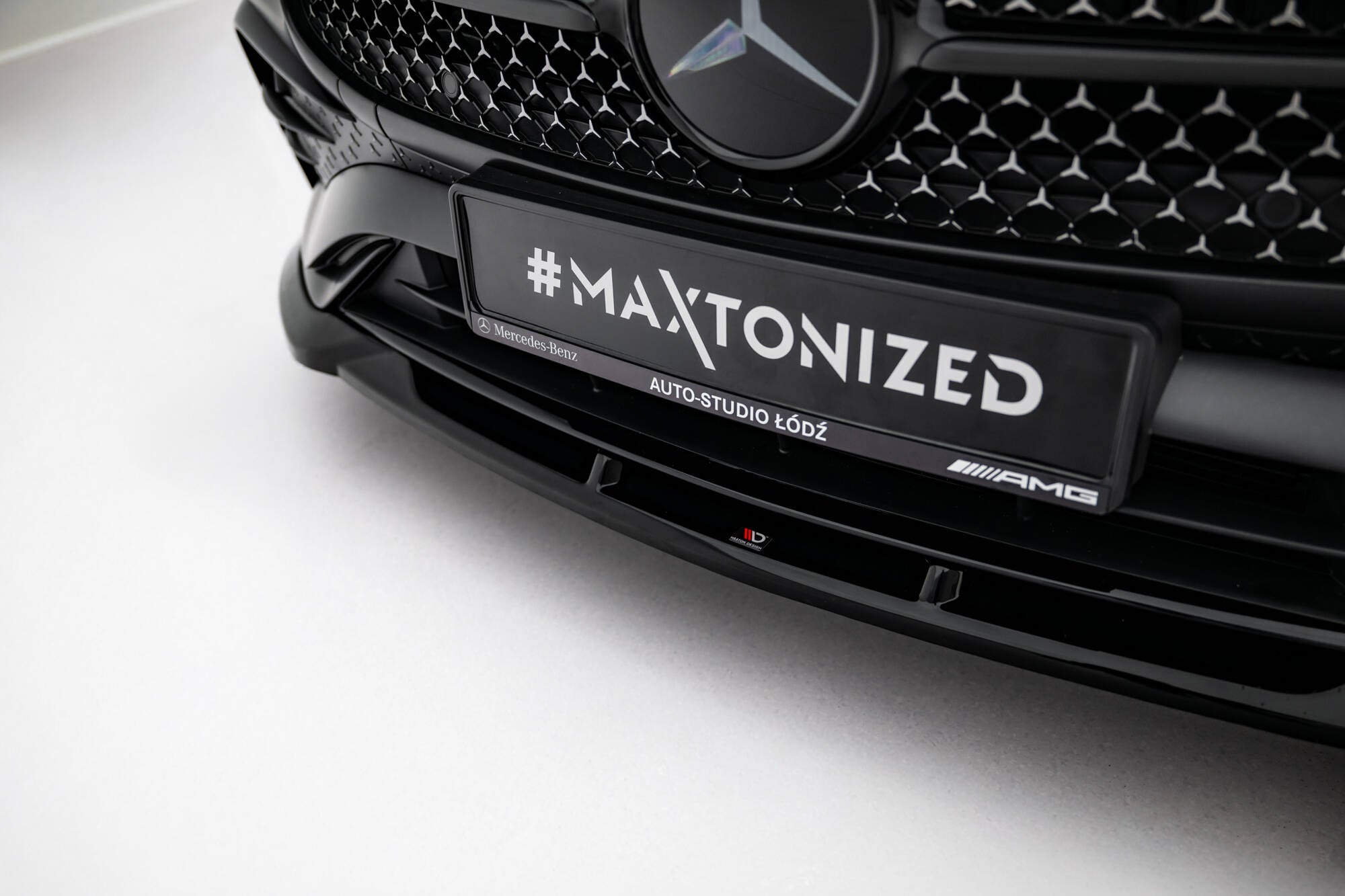 Maxton Design Street+ Spoilerlippe Front Ansatz V.2 passend für Mercedes-Benz CLE AMG-Line C236 schwarz Hochglanz
