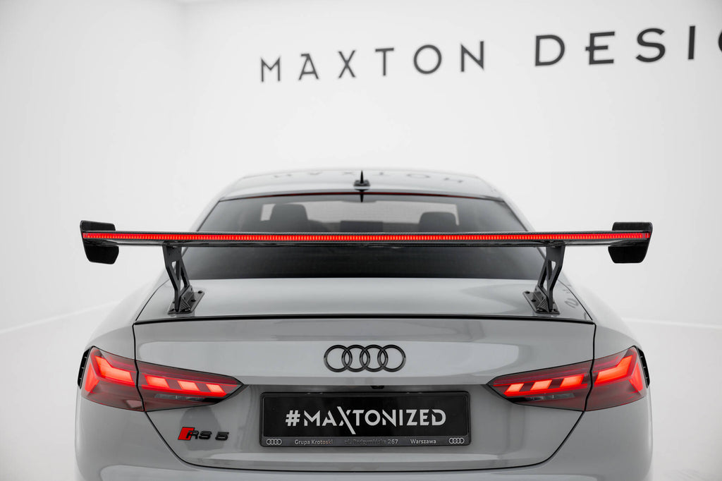 Maxton Design Carbon Spoiler With External Brackets Uprights V.1 + LED Audi A5 / A5 S-Line / S5 / RS5 Coupe F5 / F5 Facelift für Audi A5 / S5 / RS5