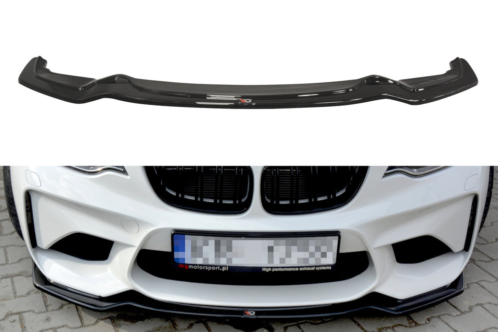 Maxton Design Street+ Spoilerlippe Front Ansatz passend für BMW M2 (F87) COUPÉ schwarz Hochglanz
