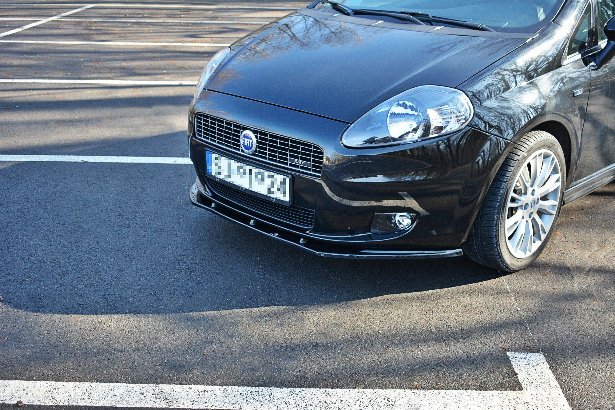 Maxton Design Street+ Spoilerlippe Front Ansatz passend für FIAT GRANDE PUNTO STANDARD schwarz Hochglanz