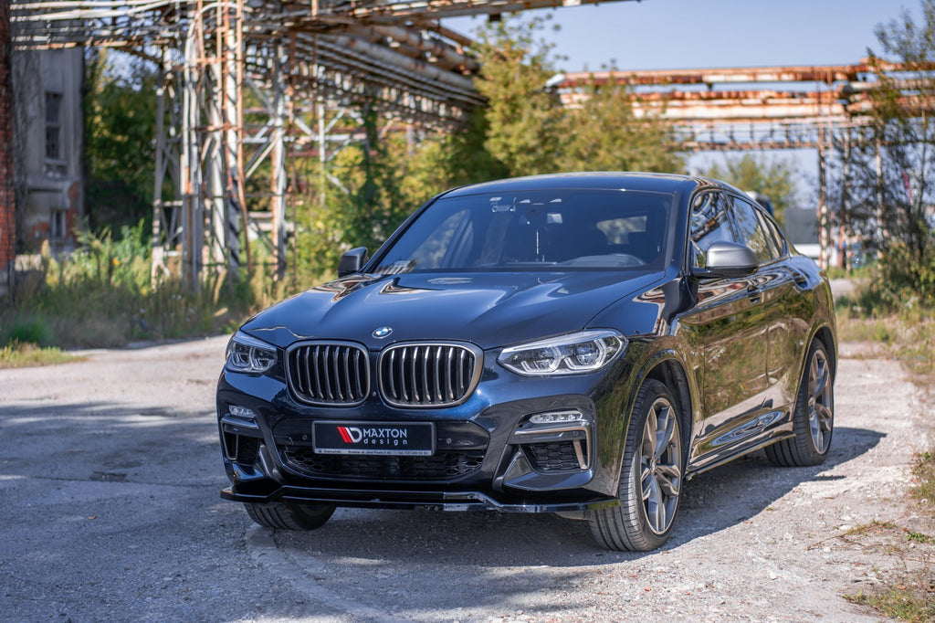 Maxton Design Street+ Spoilerlippe Front Ansatz passend für BMW X4 M-Paket G02 schwarz Hochglanz