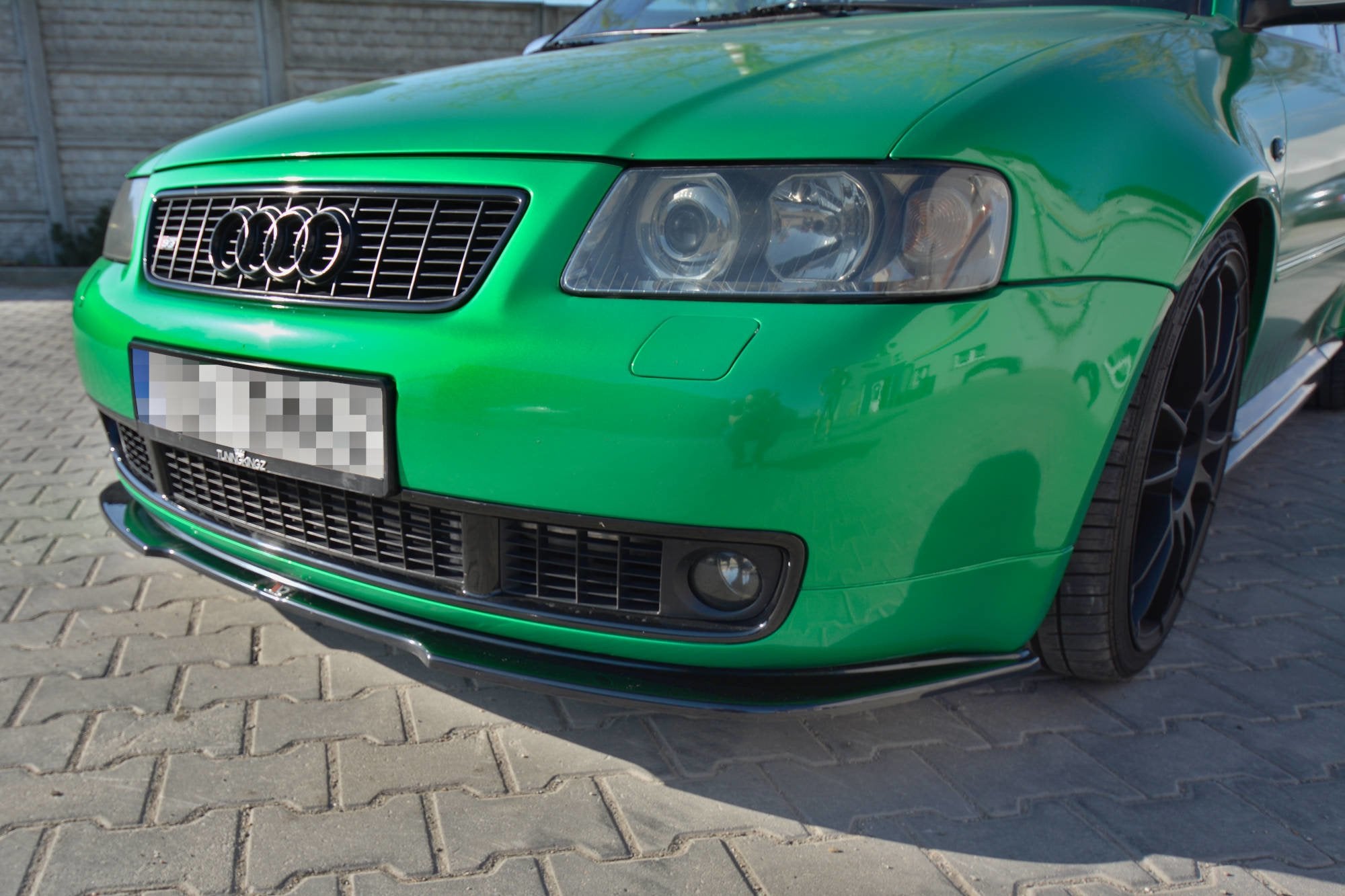 Maxton Design Street+ Spoilerlippe Front Ansatz passend für AUDI S3 8L schwarz Hochglanz