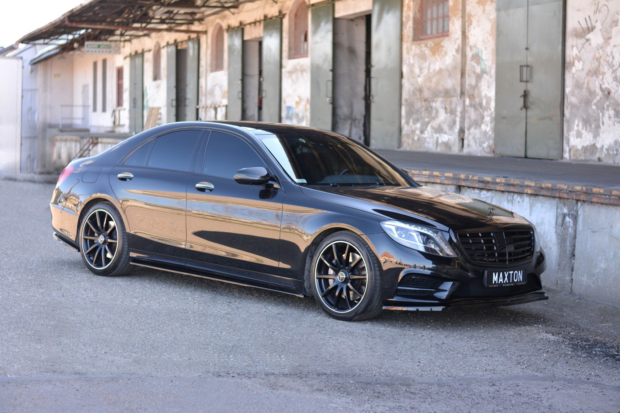 Maxton Design Street+ Seitenschweller Leisten passend für Mercedes-Benz S AMG-Line W222 / W222 Facelift schwarz Hochglanz