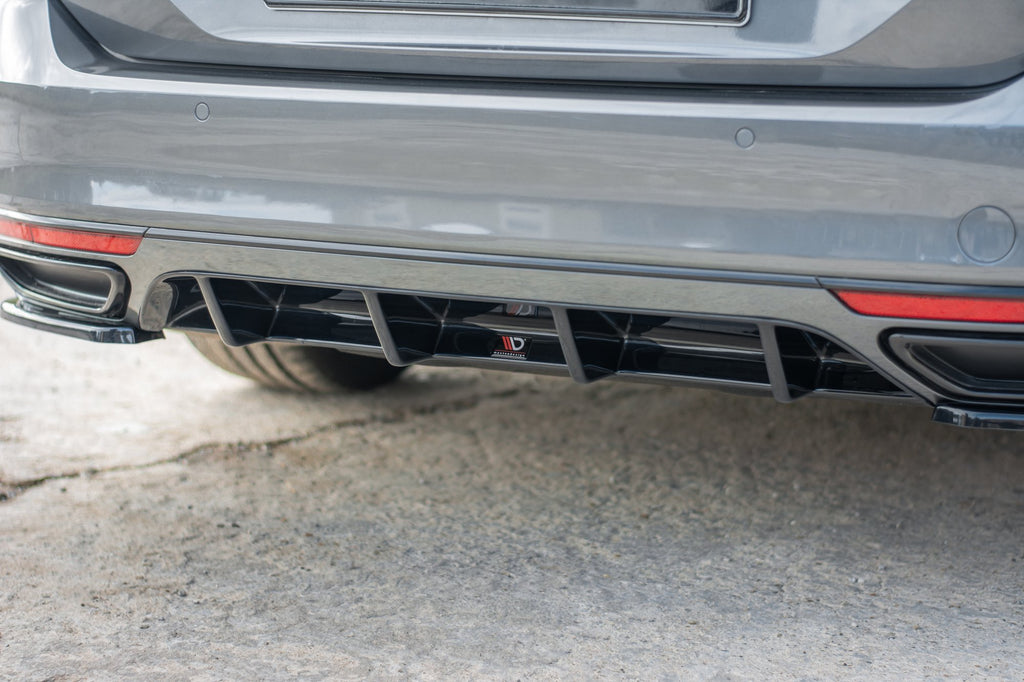 Maxton Design Diffusor Heck Ansatz passend für VW Passat R-Line B8 schwarz Hochglanz
