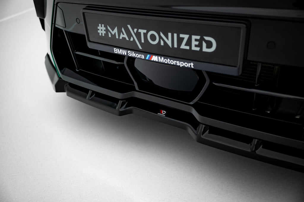 Maxton Design Street+ Spoilerlippe Front Ansatz V.1 passend für BMW X6 M F96 Facelift schwarz Hochglanz